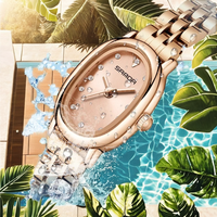 Montre décontractée pour femme Sanda 1119, luxe, dessin animé, mode, quartz, acier inoxydable, or rose