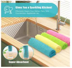 30*30 cm all'ingrosso in microfibra arcobaleno 7-Set di stoffa per la pulizia in pizzo asciugamano per auto per uso domestico - Product Image 2