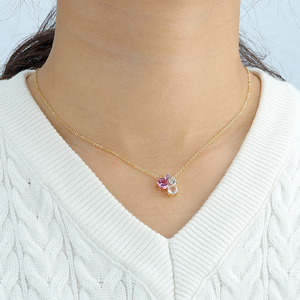 Mặt dây chuyền hình bướm tròn bằng đá thạch anh hồng, đá quý nhiều màu cầu vồng mạ vàng bạc 925 - Product Image 2