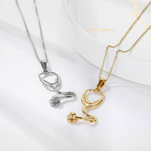 Dijes Médicos Personalizados para Joyería, Dije de Estetoscopio de Oro, Dije de Estetoscopio de Acero Inoxidable para Enfermeras, para la Creación de Joyería - Product Image 2