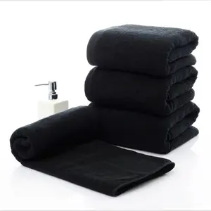 Aangepaste Logo Bleekmiddel Veilig Black Salon Handdoek Voor Haar