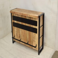 Table de bar haute en bois de manguier et en fer de style industriel moderne pour la maison, les pubs, les clubs, les salles à manger et les hôtels