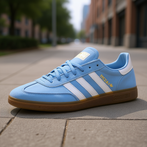 Adidas Women's Handball Spezial Walking <b>Shoes</b> Light Blue Cloud <b>White</b> Gum Suede Round Toe Lace-Up <b>Casual</b> Sneakers All Seasons EVA - Product Image 2