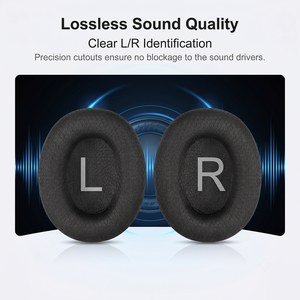 Coussinets d'oreille de remplacement en maille pour écouteurs QCY H3/ H3 Lite, <span class=keywords><strong>TOZO</strong></span> HT2 (noir), housse pour écouteurs - Product Image 5