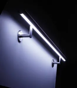 EPAI Corridor Support Rod Stainless Steel Stair handrail Bracket Wall-Mounted Stair/wooden handrail with LED light