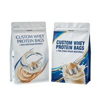 Sachets à fond plat pour compléments sportifs, emballage personnalisé pour protéines, matériau laminé résistant à l'humidité, prix direct usine