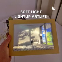 Cadres photo taille A5 peintures à lumière LED peintures murales 3D décoration intérieure bases de lumière LED pour motifs acryliques peuvent être personnalisées