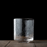 Mini vaso de cristal craquelado con patrón esmerilado de hielo de estilo antiguo personalizado para copas de chupito de vino y café de té
