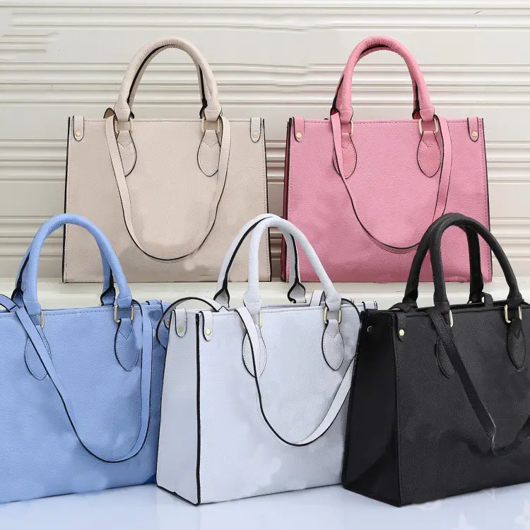 Wholesale Designer Big Blank Custom Ladies Bags Handbag Leather Tote Shoulder Bag Blank Custom Printed With Logo For Women