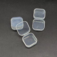 Boîte carrée transparente en PP au design moderne pour bouchons d'oreilles, boucles d'oreilles, clous d'oreilles, mini boîte à bijoux carrée