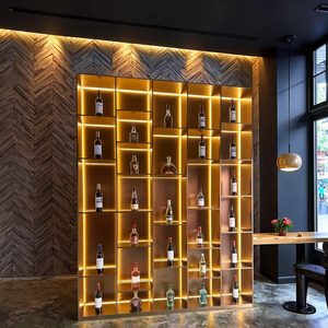 Vitrine de présentation lumineuse en acrylique avec plaque métallique personnalisable JINXIN pour bar, cave à vin, <span class=keywords><strong>niche</strong></span> décorative moderne - Product Image 1