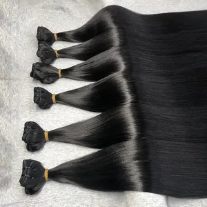 Fornecedor de pacotes de cabelo virgem liso, extensão de cabelo indiano 100% cabelo humano liso