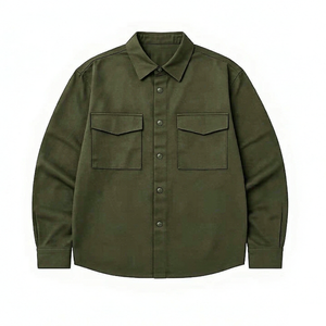 Veste chemise utilitaire oversize pour homme à manches longues, boutonnée, avec poches poitrine, style streetwear minimaliste - Product Image 5