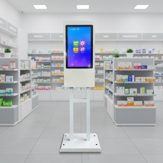 27/32 Inch Payment Kiosk Indoor Touch Self Service Order Kiosk in Restaurant With QR Code Scanner and Printer for Pharmacy Shop