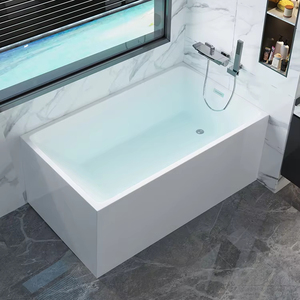 1100/1200/1300mm nhỏ bồn tắm freestanding Acrylic ngâm vuông với Chrome cống ống cupc chứng nhận - Product Image 1