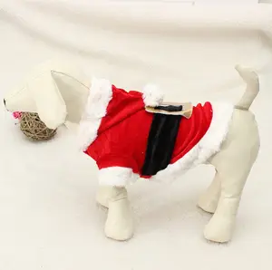 批发服装圣诞狗狗服装节日派对装扮柔软搞笑新设计可爱宠物服装猫圣诞服装