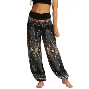Pantalon de <span class=keywords><strong>yoga</strong></span> bohème avec logo personnalisé pour femmes Leggings de <span class=keywords><strong>yoga</strong></span> taille haute avec motifs floraux de danse <span class=keywords><strong>Thai</strong></span> confortable Boho Harem Pa imprimé Bloomer pour filles - Product Image 1