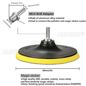 Lot de 5 tampons de polissage en laine pour l'entretien automobile, tampons de lustrage en laine pour la peinture automobile, tampons de polissage pour perceuse 6'' M14, pour le detailing et le cirage automobile - Product Image 3