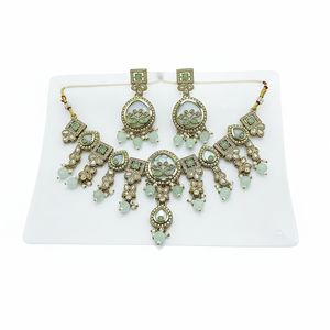 Gold Plated Fine Jewelry <b>Set</b> with Crystal Stone and <b>Beads</b> 10573979 Necklace - Product Image 2