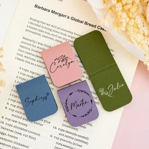 Magnetic Leather <b>Bookmark</b> Soft Foldable Leather Book Mark Money Clips Holder Reading Progress Tracker Page Marker Custom Logo - Product Image 4