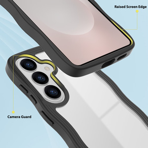 Pour <span class=keywords><strong>Samsung</strong></span> S26 Series <span class=keywords><strong>Coque</strong></span> transparente ondulée tendance en TPU et PC pour S25 Ultra S24 S23 Series - Product Image 3