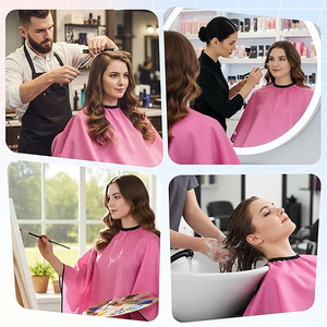 Capa de Peluquería Corta Impermeable con Logotipo Personalizado de Fábrica, para Estilistas, Salones de Belleza, Barberos, Peluqueros, de Poliéster, para Maquillaje, Unisex - Product Image 5