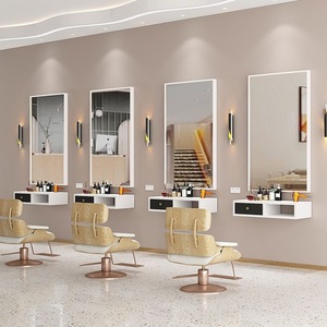 Espejo de maquillaje especializado con lámpara LED, espejo de belleza moderno para peluquería, espejo con soporte para barbería, espejo modelo para colgar en la pared - Product Image 5