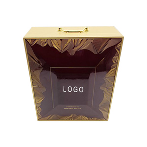 Tùy chỉnh đôi chai đặt Xách Tay Hộp rượu Piano sơn sang trọng Whisky bao bì bằng gỗ Hộp quà tặng - Product Image 2