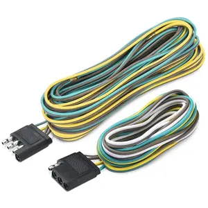 Adaptador conversor de fio de cobre, conector fêmea, conversor de fio de cobre revestido colorido, fios lisos, pvc macho e 6 pés, 4 pinos, 25 pés, 18 awg