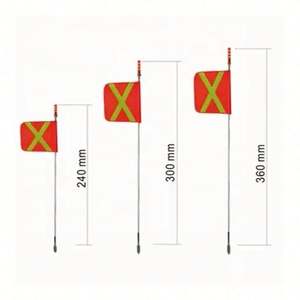 Bandera de advertencia de seguridad para vehículos todoterreno de minería y construcción, 6/8/10 pies, con tubo de fibra de vidrio - Product Image 6