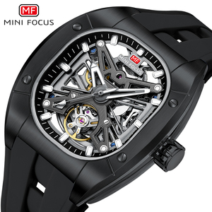 MINI FOCUS MF0618G <span class=keywords><strong>Montre</strong></span>-bracelet <span class=keywords><strong>automatique</strong></span> pour homme, bracelet en silicone noir, étanche 30 m, lumineuse, <span class=keywords><strong>montre</strong></span> mécanique de sport - Product Image 2
