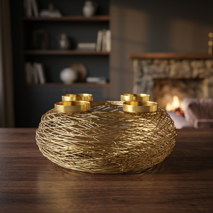 Meilleur Porte-Bougie Lanterne LED Sans Flamme en Laiton, Écologique, pour Décoration Intérieure et Extérieure, Cadeau de Noël et de Pâques - Product Image 1