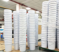 Offre Spéciale PP 1L 2L 3L 4L 5L 10L 18L 20L Seaux en plastique de 5 gallons avec poignée et couvercle Seau en plastique