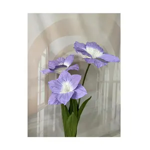 CP-020 Flor gigante de papel flores amassadas à mão papel tingido lírio artesanal artesanato fornecedor de flores artificiais decoração arte de casamento