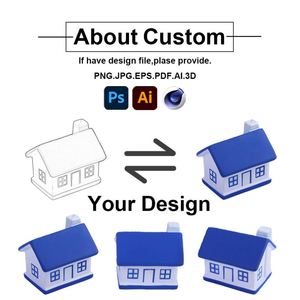 Bulk PU Foam House Shape Stress <b>Balls</b> with Customized Color & OEM Logo Anti-Stress Toys for Marketing Events - Product Image 3