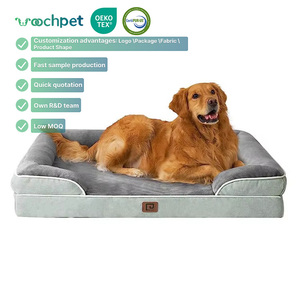 Cama Ortopédica Rectangular Apilable para Perros Grandes, Color Verde Claro, Personalizada por el Fabricante, con Funda Extraíble de Felpa Corta para Mascotas - Product Image 1