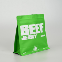 Sac de papier d'aluminium argenté à couches multiples de qualité alimentaire pochette debout pour emballage de viande de bœuf séchée avec tirette à glissière
