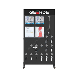 Présentoir double face en métal avec roues Pomme de douche personnalisée pour salle de bain Utilisation de produits métalliques - Product Image 1