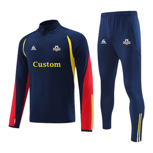 ชุดวอร์มฟุตบอลมีซิปสำหรับผู้ชายชุดวอร์มฟุตบอลแบบไม่มีโลโก้ - Product Image 2