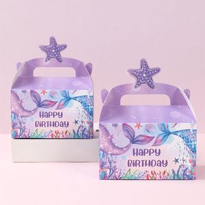 Scatole <span class=keywords><strong>per</strong></span> Caramelle <span class=keywords><strong>di</strong></span> <span class=keywords><strong>Compleanno</strong></span>, Bomboniere con Manico, Scatole <span class=keywords><strong>di</strong></span> Carta <span class=keywords><strong>per</strong></span> Biscotti, Sacchetti Regalo a Forma <span class=keywords><strong>di</strong></span> Sirena <span class=keywords><strong>per</strong></span> Snack e Dolcetti - Product Image 4