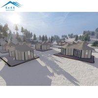 Tente de glamping de luxe en toile PVDF, nouveau design 2025, villas, tente de safari imperméable pour hôtel-resort