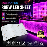 Feuille de lumière LED Flexible chaude 4IN1 SMD5050 RGBW rétro-éclairage LED éclairage 6Leds papier découpable feuilles de lumière LED minces pour comptoir