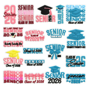 Charmes para Zapatos Coloridos de la Clase de 2026 con Diseños de Birrete de Graduación, Pines de PVC con Frases del Año de Graduación para Regalos de Graduación Escolar - Product Image 1