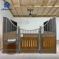 Panneaux de box pour chevaux portables en bambou et bois galvanisé avec mangeoire pour ferme équine