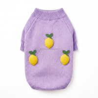 Pull en coton tricoté doux pour chien avec décor citron 3D – Idéal pour Halloween/Noël – Pull chaud d'hiver pour chiens de taille moyenne – Vente en gros