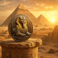 Pièce de monnaie commémorative égyptienne personnalisée en 3D à grand relief, Sphinx, en bronze antique, pièce de défi Grande Pyramide pour cadeau de luxe