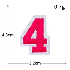 4.5cm pink Jersey Numbers 0-9 Embroidery Patch DIY Clothes Embroidered Number <b>Iron</b> on Patches for Backpack Shoes Hats Decoration - Product Image 6