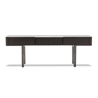 Table de console de télévision pour salon avec plateau en marbre et rangement