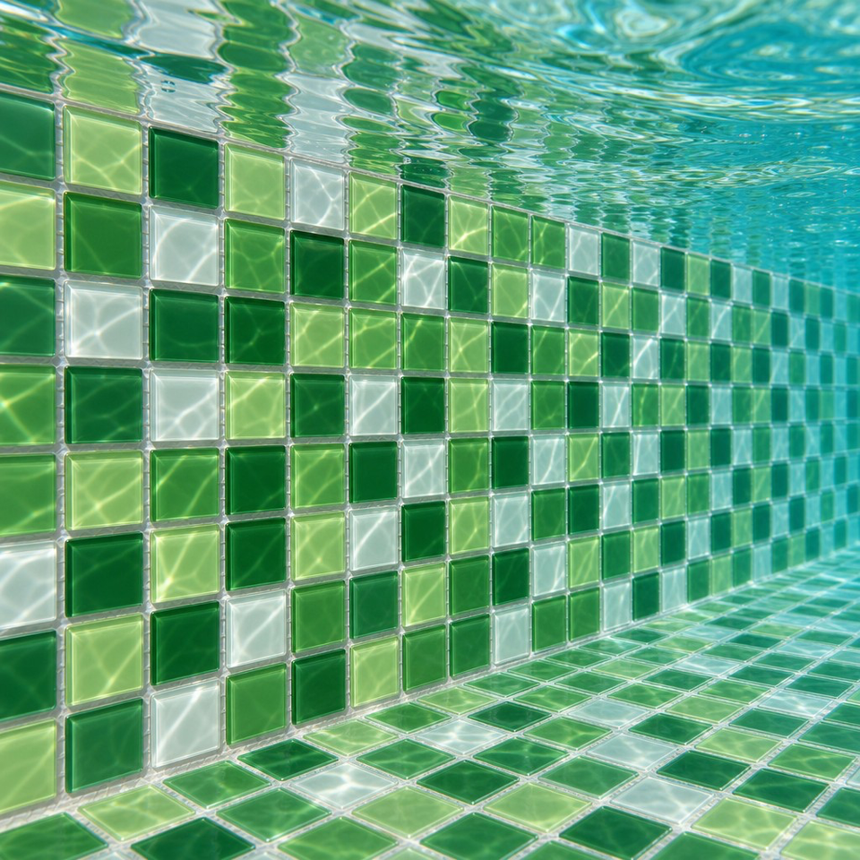 Factory Direct Emerald Glass Mosaic Tile Low Water Absorption for ...