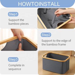 Opvouwbare bamboe wasmand, kledingopberger, opbergmand voor kleding, opbergmanden voor de kast met handvat - Product Image 5